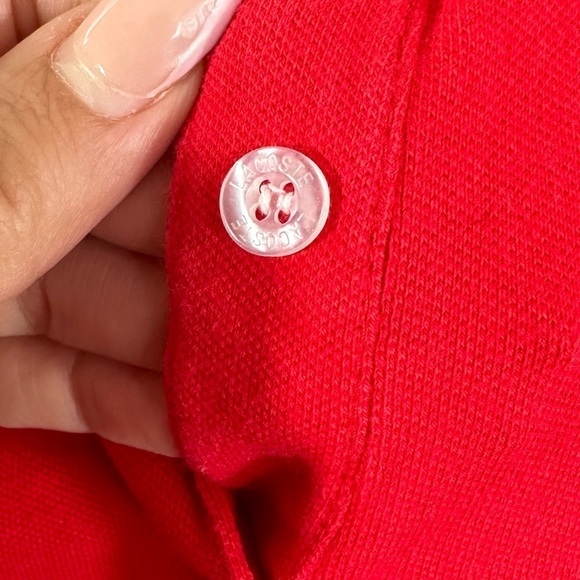 Lacoste Devanlay red baby tee polo size 40 - Picture 4 of 11